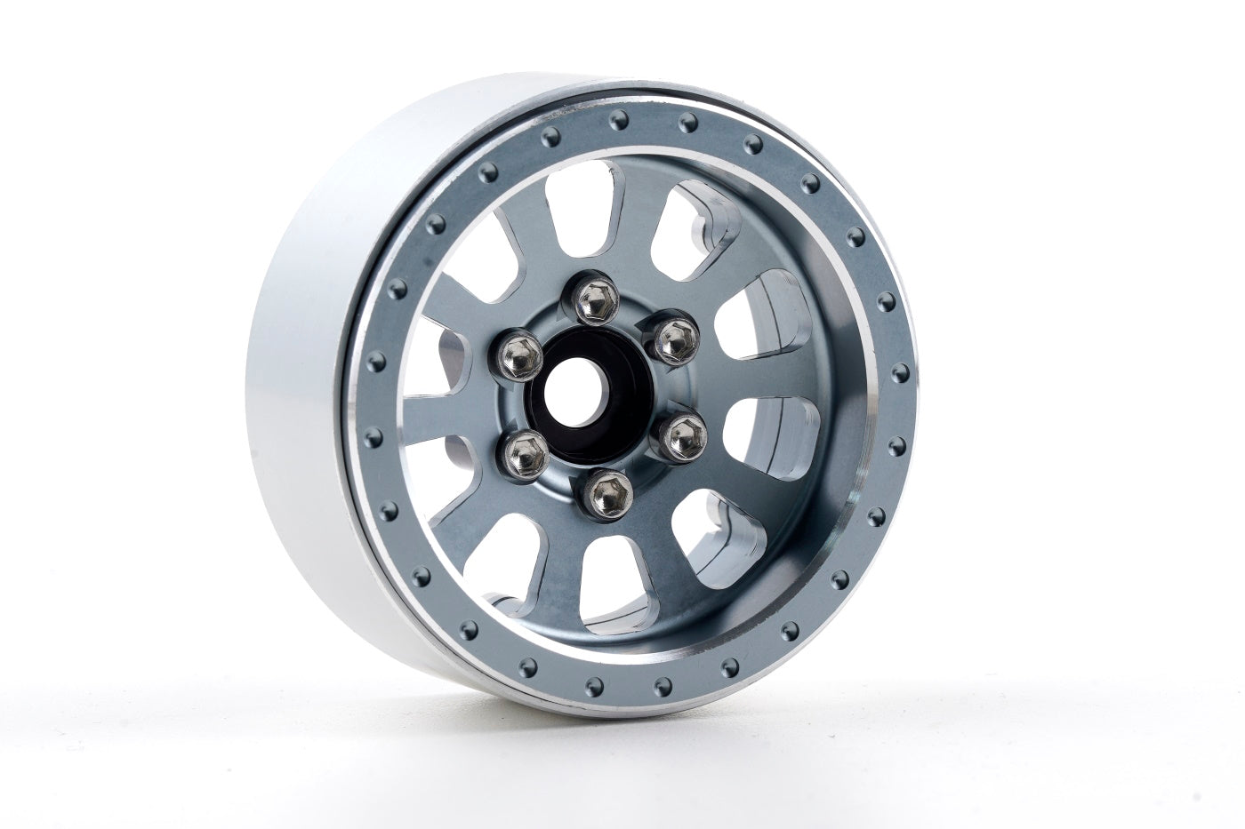 Powerhobby B7 Aluminum 1.9 Beadlock Wheels 9mm Hubs Grey (4) 1/10 Rock Crawler - PowerHobby