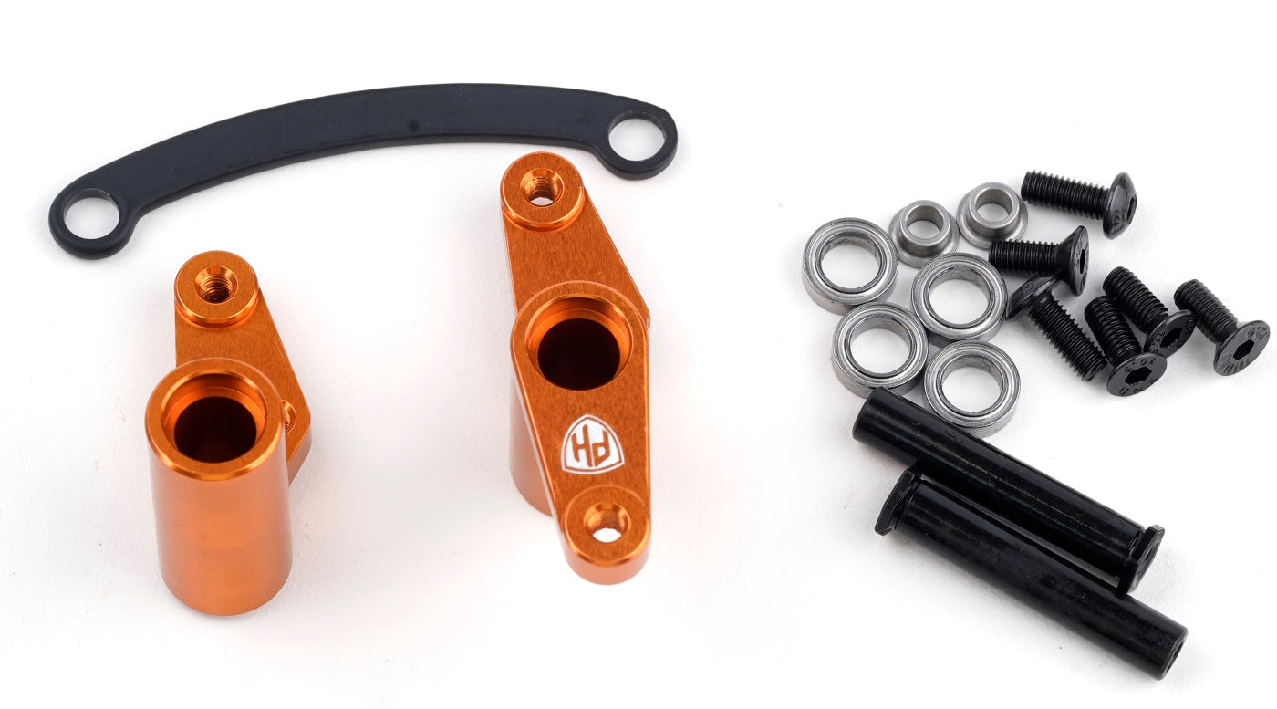 Powerhobby Aluminum Ball Bearing Steering Bellcrank Set Orange HPI RS4 Sport 3 - PowerHobby