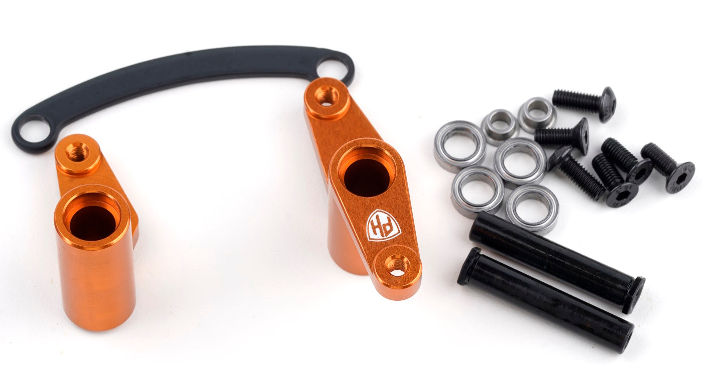 Powerhobby Aluminum Ball Bearing Steering Bellcrank Set Orange HPI RS4 Sport 3 - PowerHobby