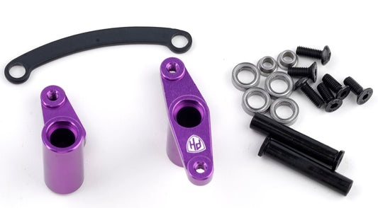 Powerhobby Aluminum Ball Bearing Steering Bellcrank Set Purple HPI RS4 Sport 3 - PowerHobby