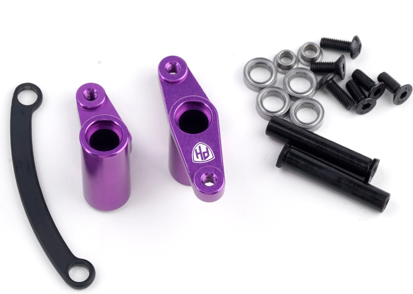 Powerhobby Aluminum Ball Bearing Steering Bellcrank Set Purple HPI RS4 Sport 3 - PowerHobby