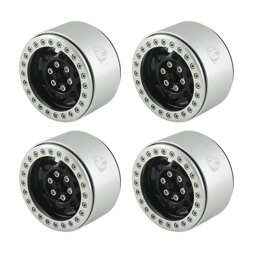 Powerhobby Aluminum 2.2" Beadlock Wheels Black Star (4) 1/10 Rock Crawler - PowerHobby