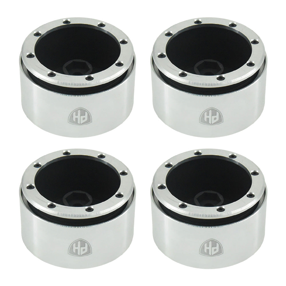 Powerhobby Aluminum 2.2" Beadlock Wheels Black / Silver (4) 1/10 Rock Crawler - PowerHobby