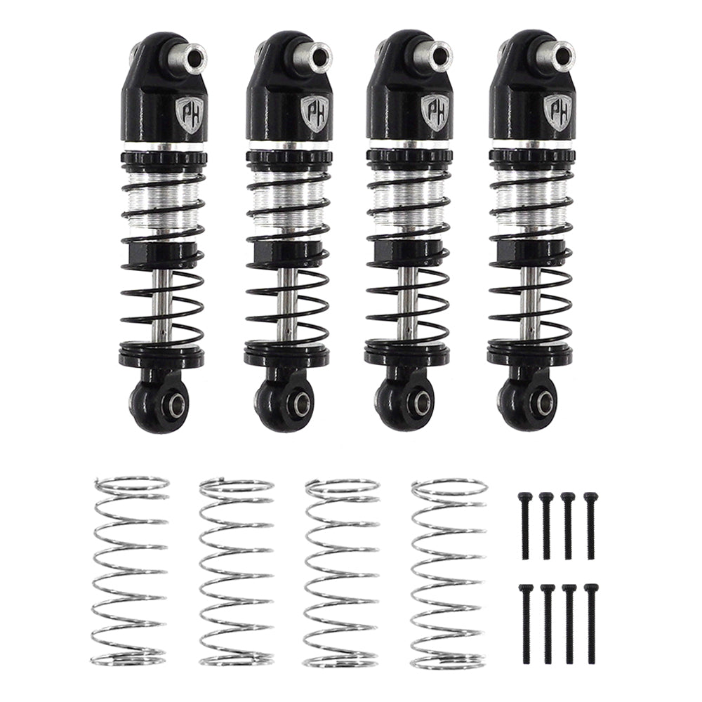 Powerhobby 34mm 1/24 Big Bore Scale Shocks (4) Axial 1/24 SCX24 Black