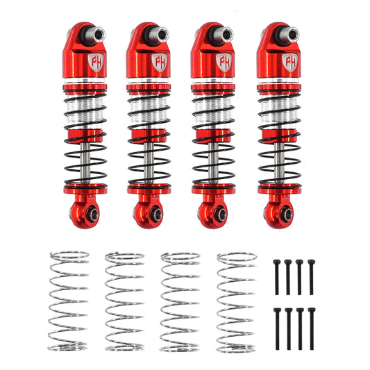 Powerhobby 34mm 1/24 Big Bore Scale Shocks (4) Axial 1/24 SCX24 Red