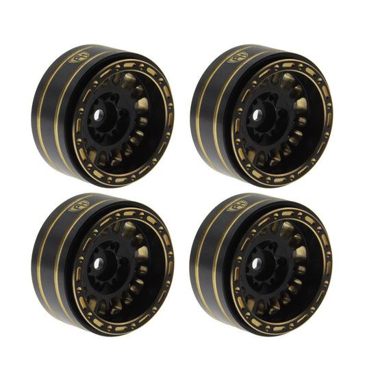 Powerhobby 1.2" Brass Beadlock Wheels (4) 1/18 / 1/24 Rock Crawler - PowerHobby