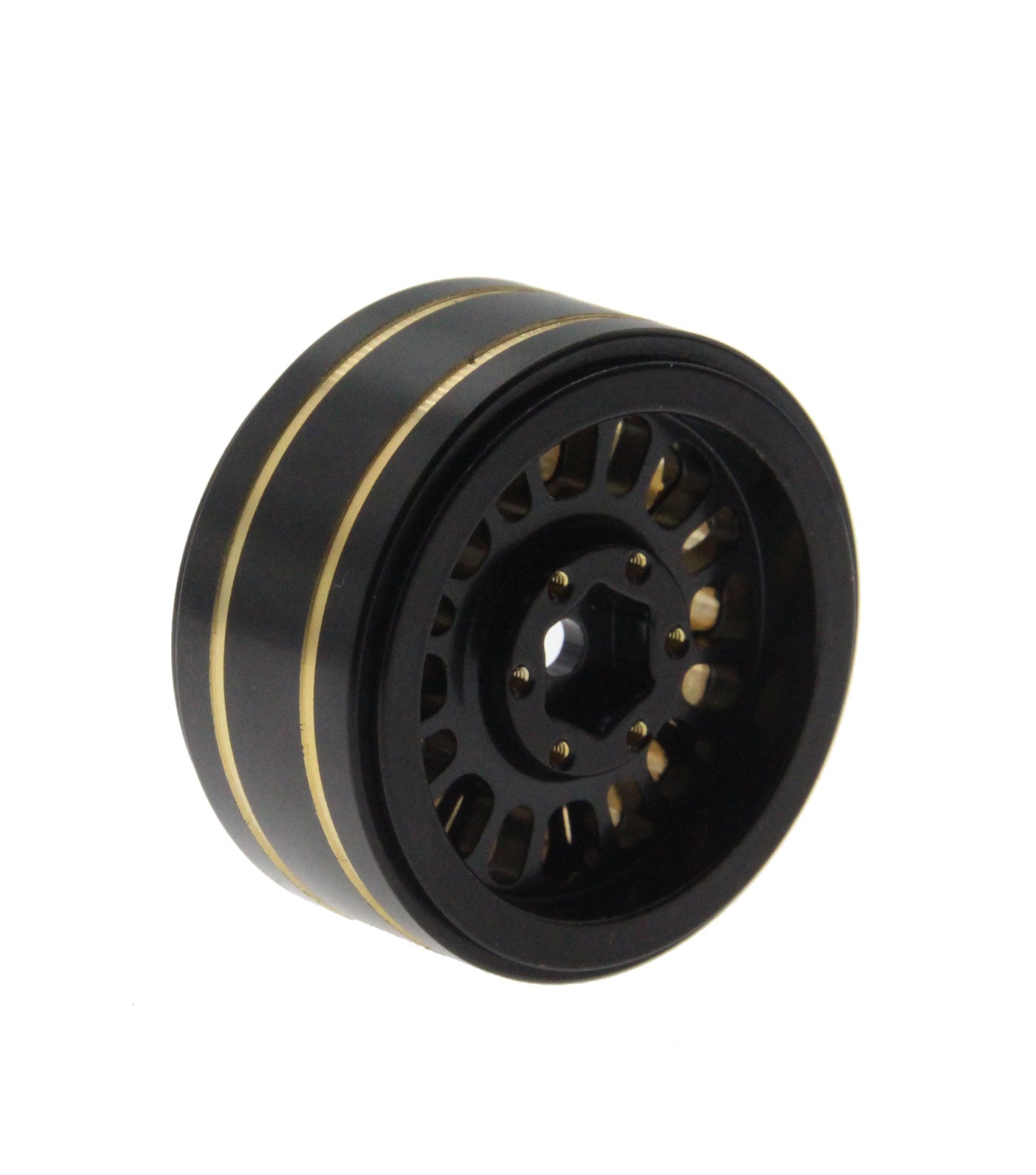 Powerhobby 1.2" Brass Beadlock Wheels (4) 1/18 / 1/24 Rock Crawler - PowerHobby