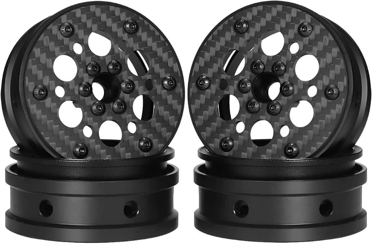 Powerhobby 2.2" Carbon Fiber Lightweight Beadlock Wheels 1/10 Rock Crawler D