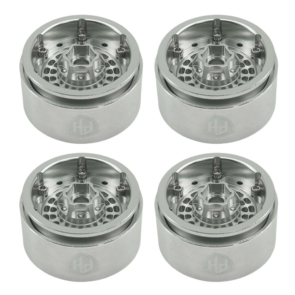 Powerhobby 1.9" 10MM Offset Aluminum Wheels Silver (4) 1/10 Crawler