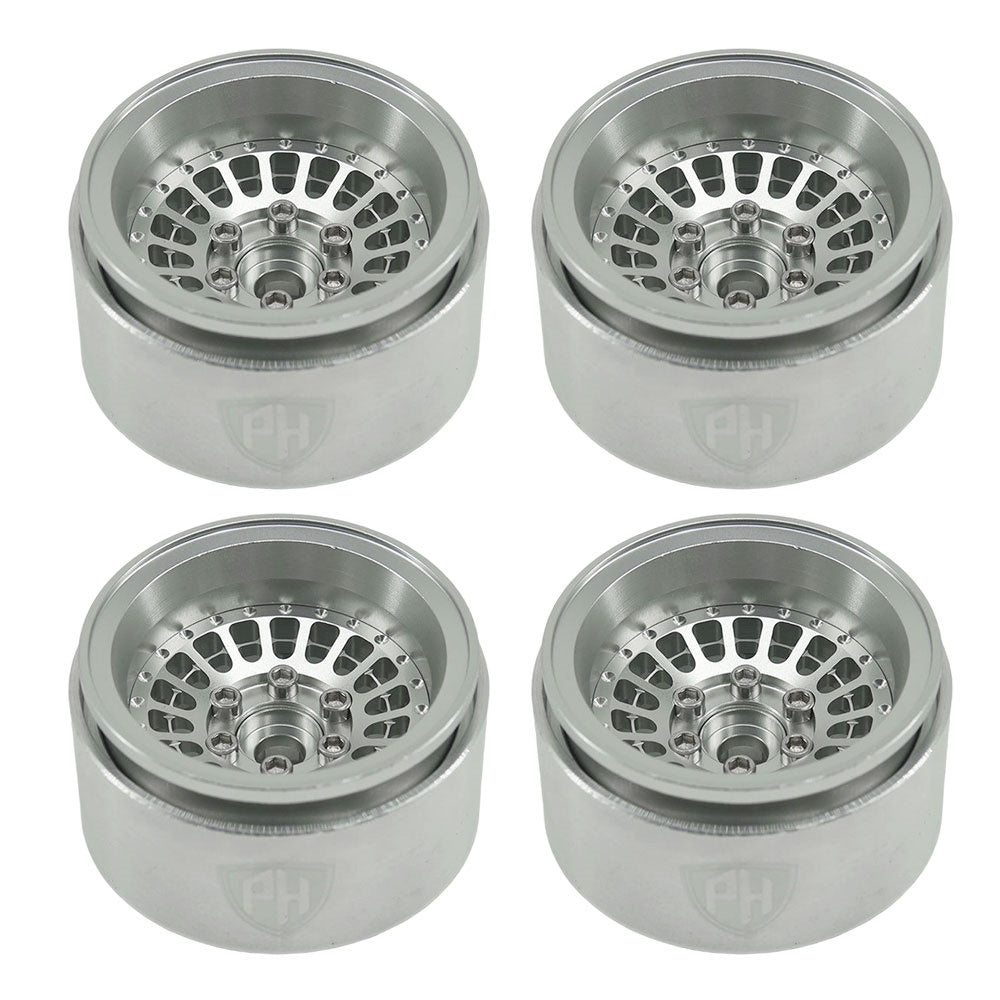 Powerhobby 1.9" 10MM Offset Aluminum Wheels Silver (4) 1/10 Crawler