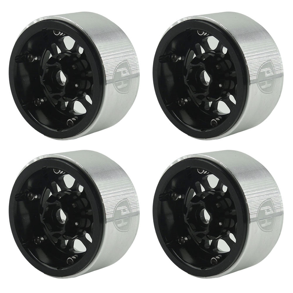 Powerhobby 1.9" 10MM Offset Aluminum Wheels Black (4) 1/10 Crawler