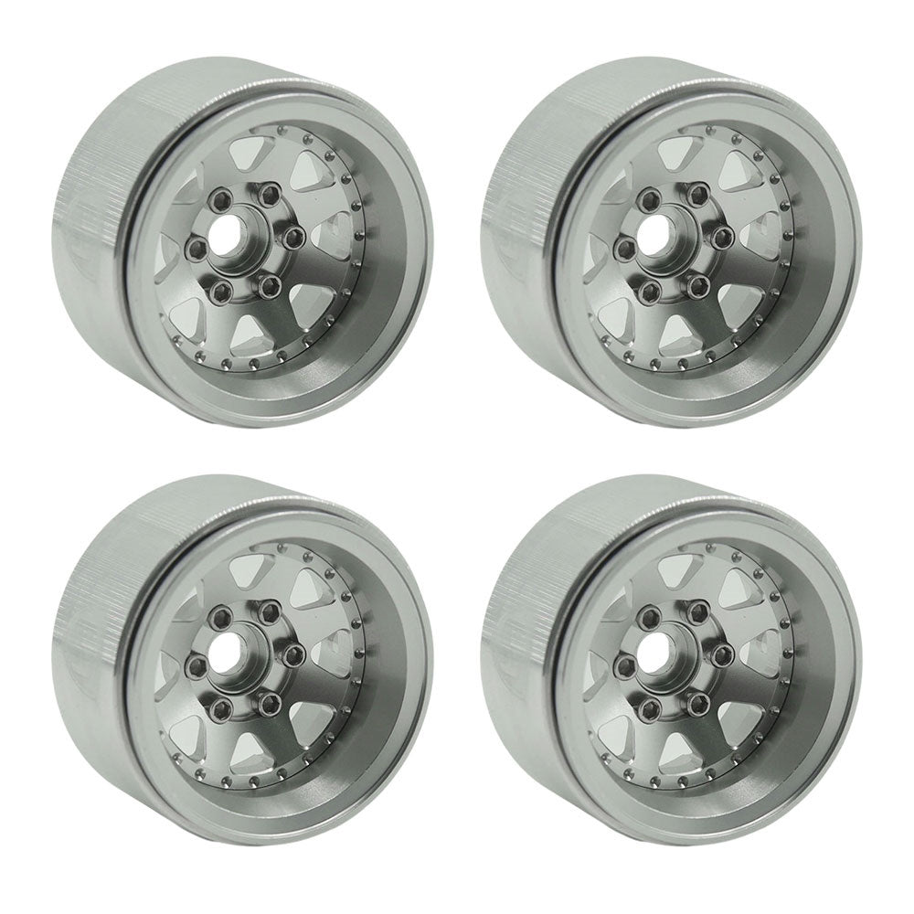 Powerhobby 1.9" 10MM Offset Aluminum Wheels Silver (4) 1/10 Crawler