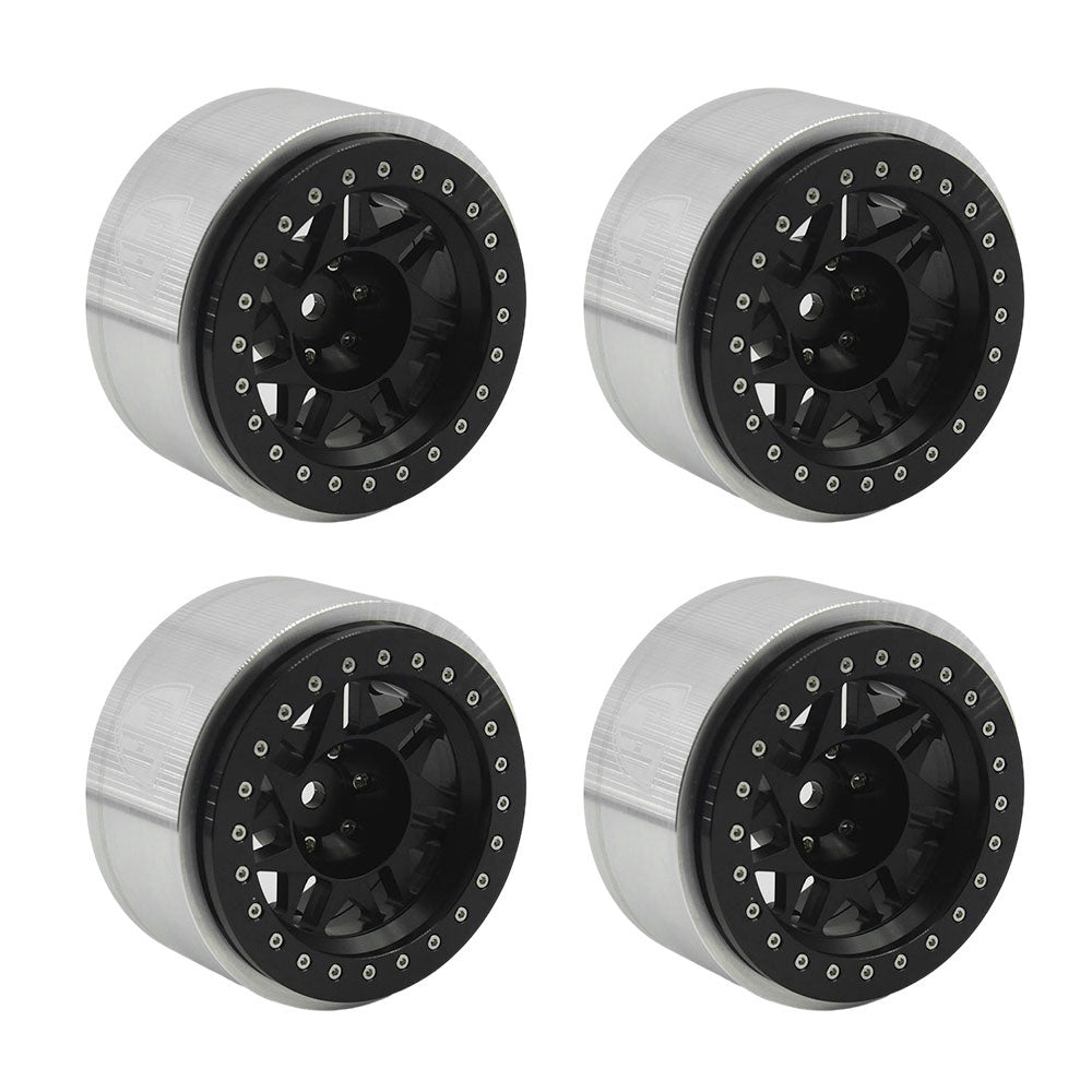 Powerhobby 1.9" 10MM Offset Aluminum Wheels Black (4) 1/10 Crawler