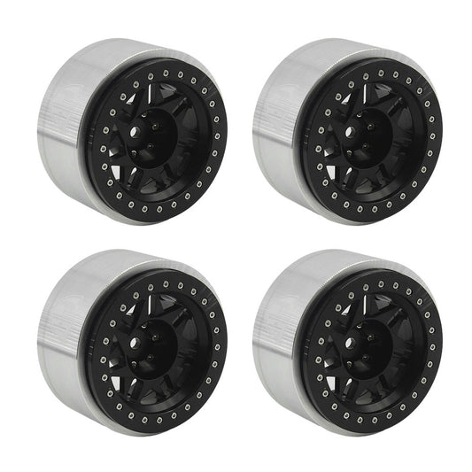 Powerhobby 1.9" 10MM Offset Aluminum Wheels Black (4) 1/10 Crawler