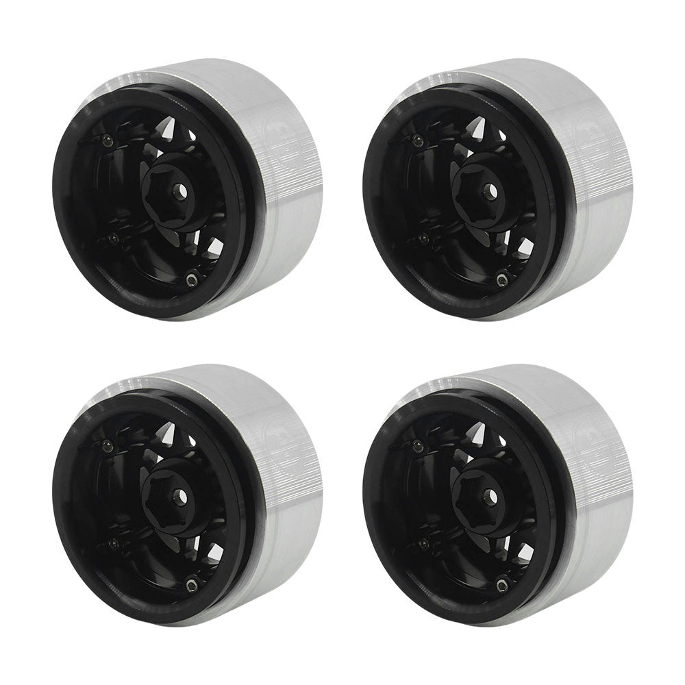 Powerhobby 1.9" 10MM Offset Aluminum Wheels Black (4) 1/10 Crawler