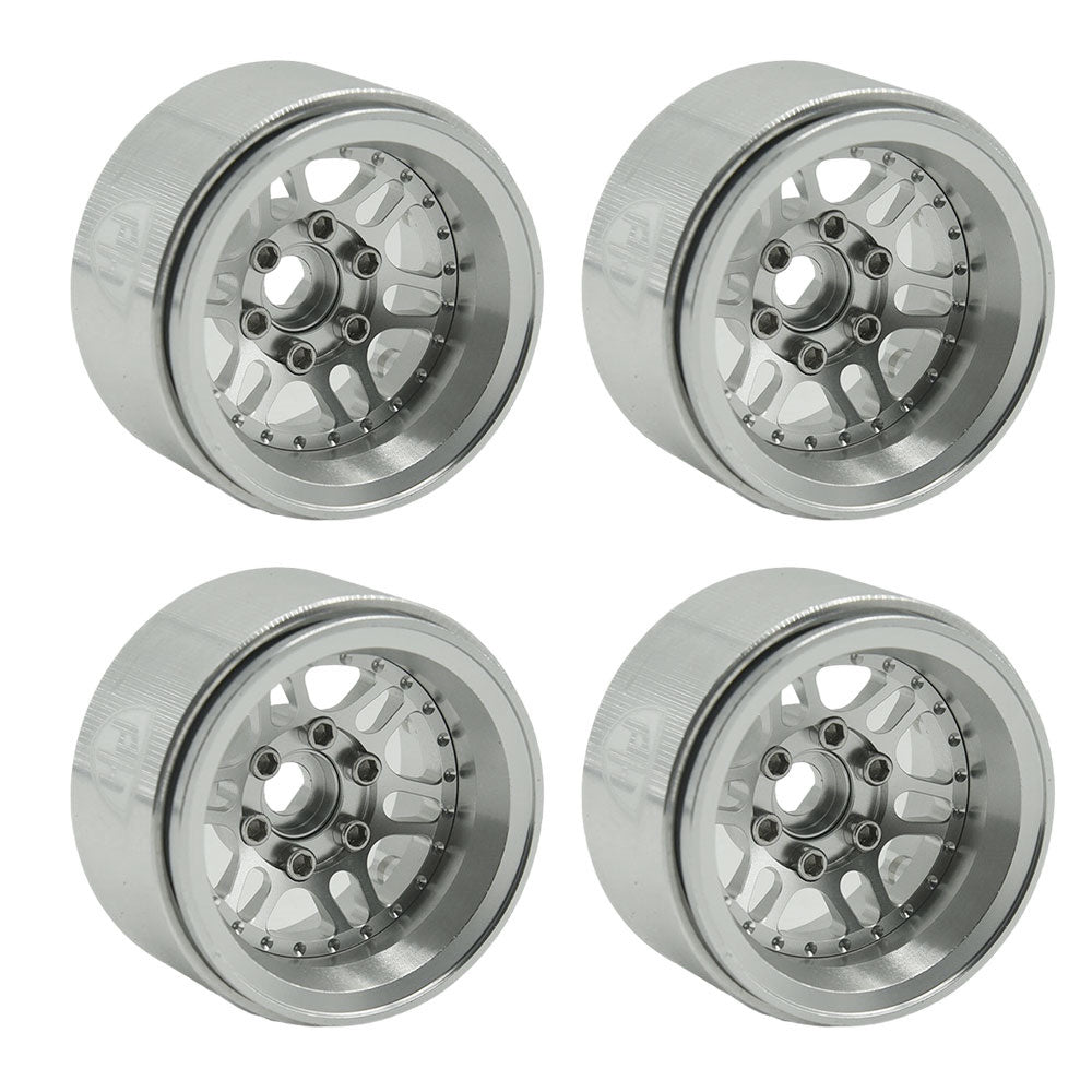 Powerhobby 1.9" 10MM Offset Aluminum Wheels Silver (4) 1/10 Crawler