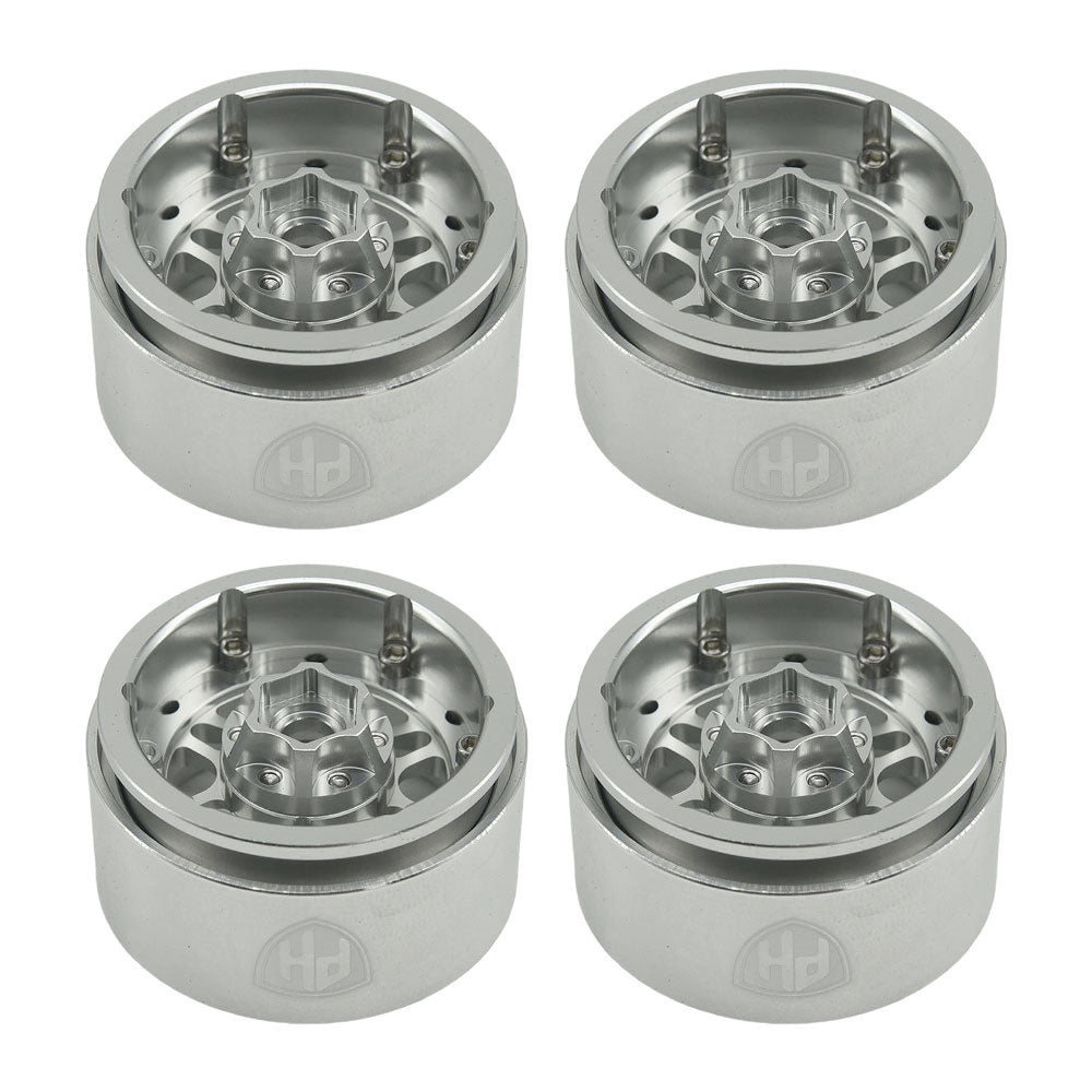 Powerhobby 1.9" 10MM Offset Aluminum Wheels Silver (4) 1/10 Crawler