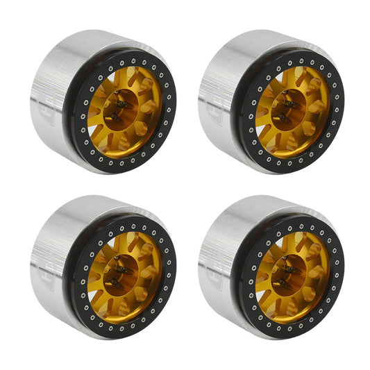 Powerhobby Axial SCX6 2.9” Aluminum Bead lock Wheels Rims Gold (4)