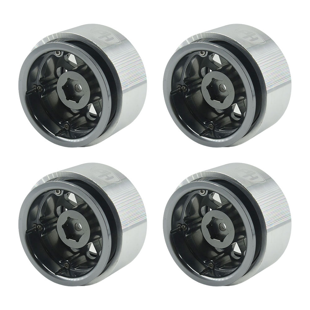 Powerhobby Axial SCX6 2.9” Aluminum Bead lock Wheels Rims (4) Grey