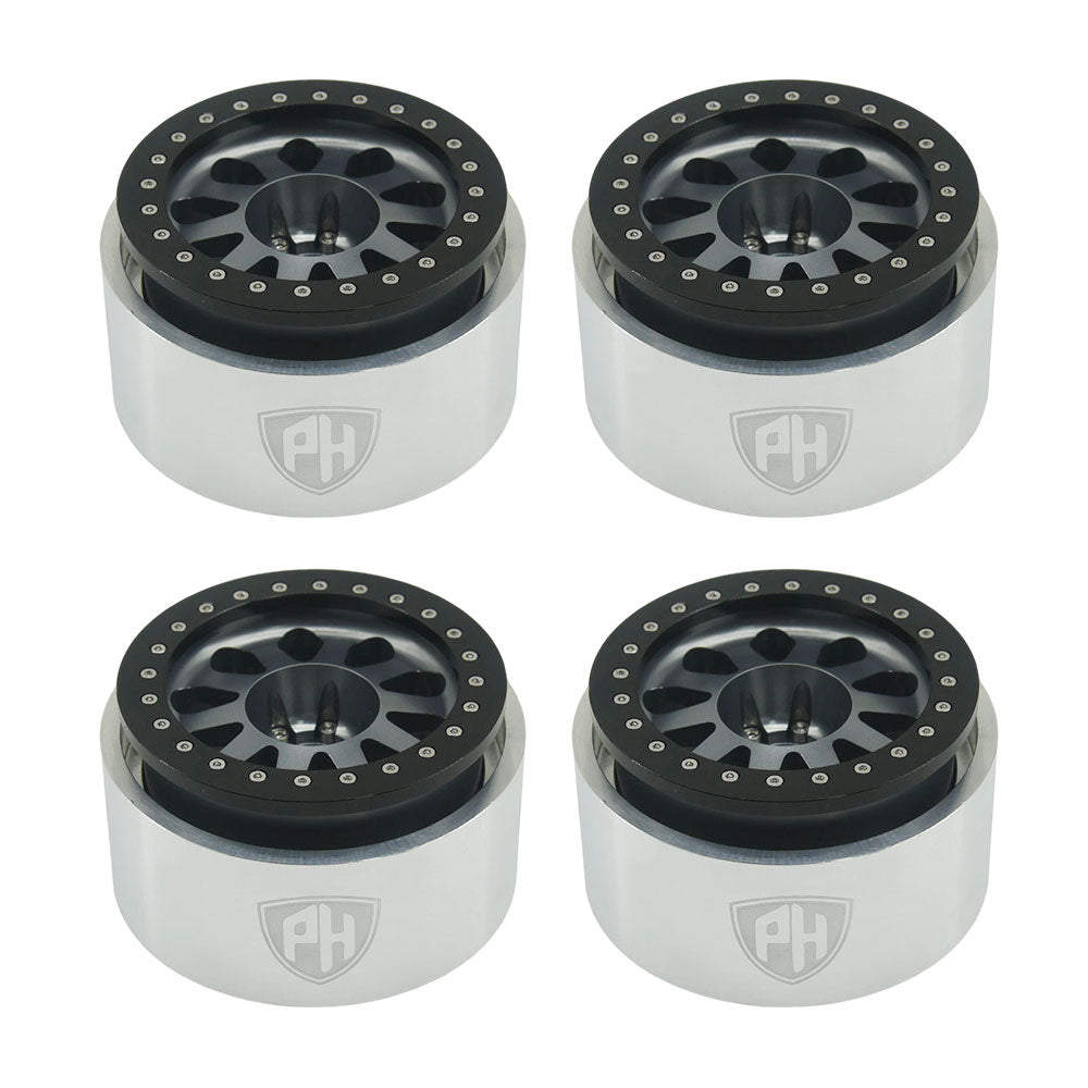 Powerhobby Axial SCX6 2.9” Aluminum Bead lock Wheels Rims (4) Grey