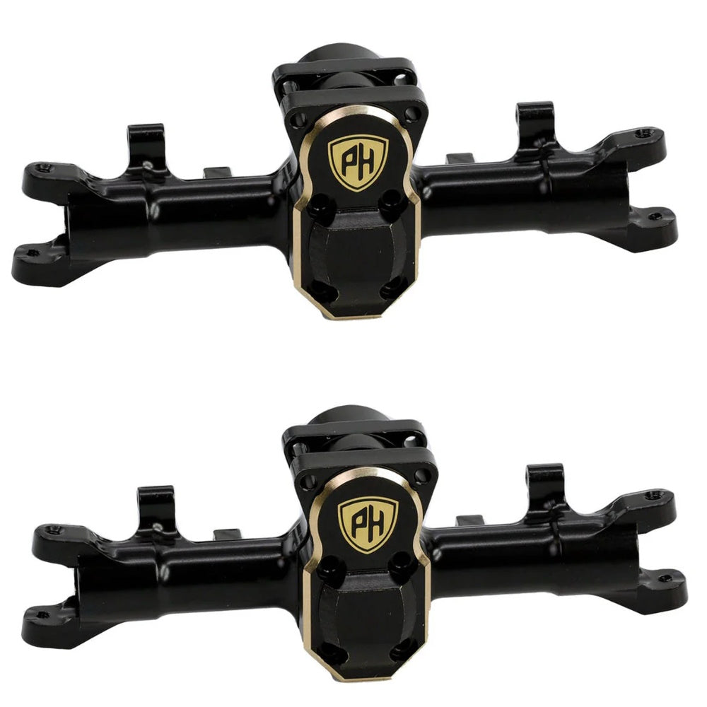 Powerhobby Brass Front Axle Housing w Covers (2) Axial SCX24