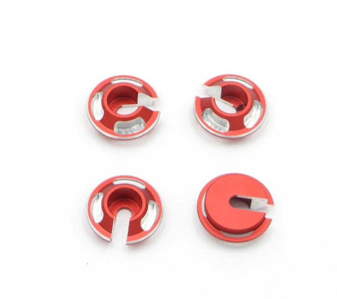 Powerhobby Aluminum Shock Spring Retainers Red (4) MST 2.5