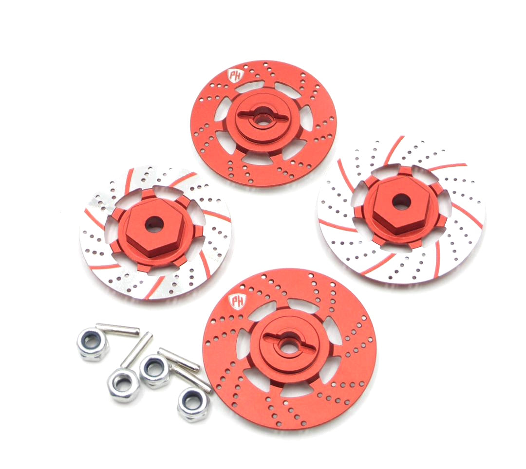 Powerhobby Aluminum Brake Disc Wheel Hubs Red MST RMX 2.5