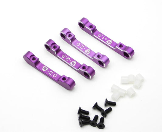 Powerhobby Aluminum Suspension Mount Set (+1.0/-2.0) Purple MST RMX 2.5