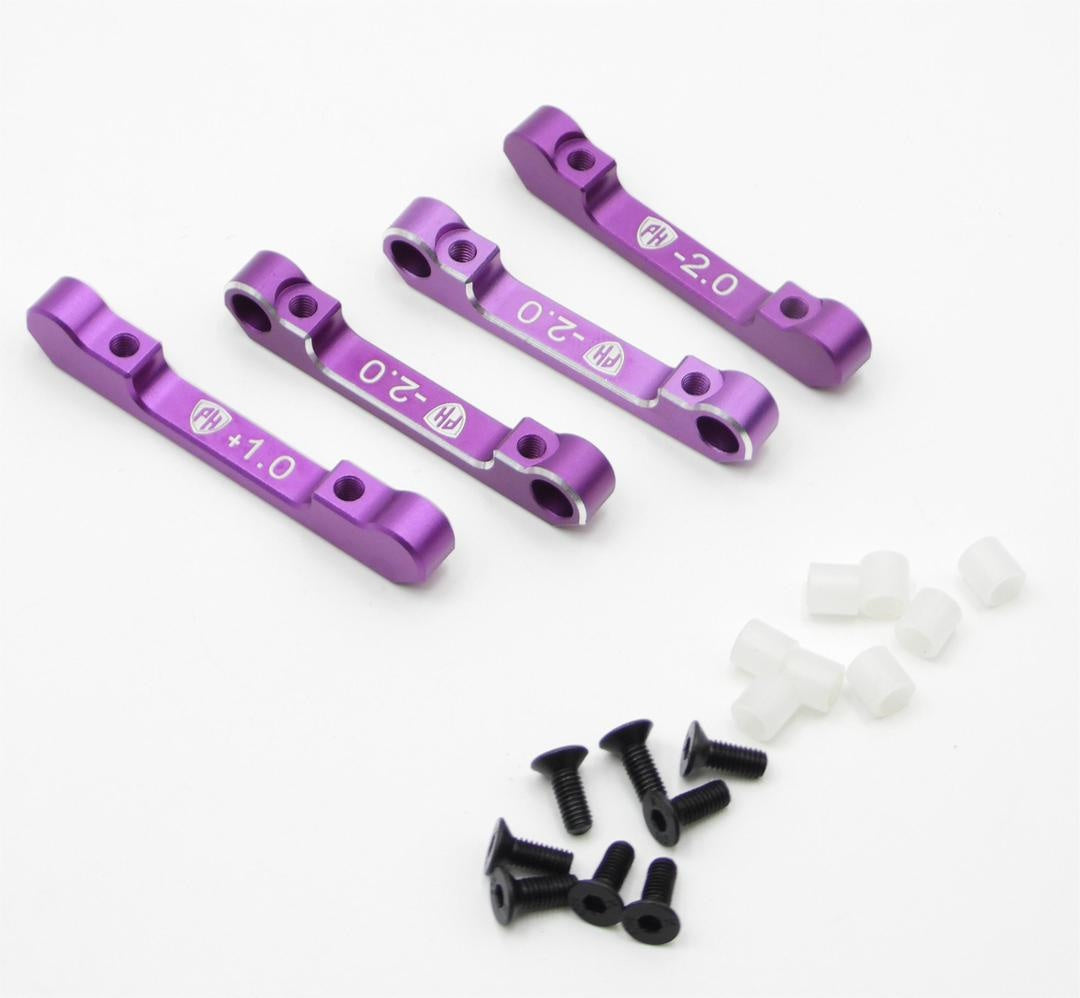 Powerhobby Aluminum Suspension Mount Set (+1.0/-2.0) Purple MST RMX 2.5