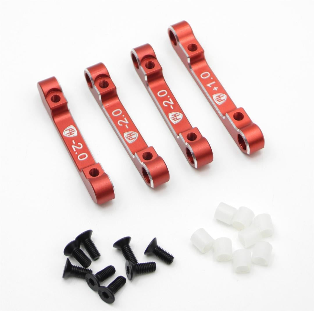 Powerhobby Aluminum Suspension Mount Set (+1.0/-2.0) Red MST RMX 2.5