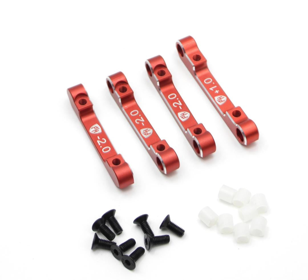 Powerhobby Aluminum Suspension Mount Set (+1.0/-2.0) Red MST RMX 2.5