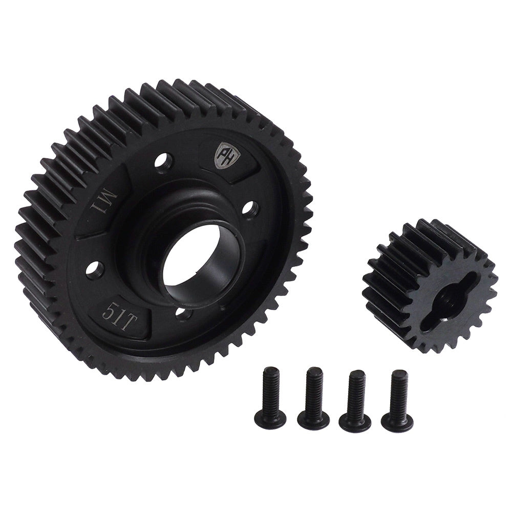 Powerhobby Medium Carbon Steel Center Diff Output Gear 51T & Input Gear 20T FOR Traxxas X-Maxx / XRT