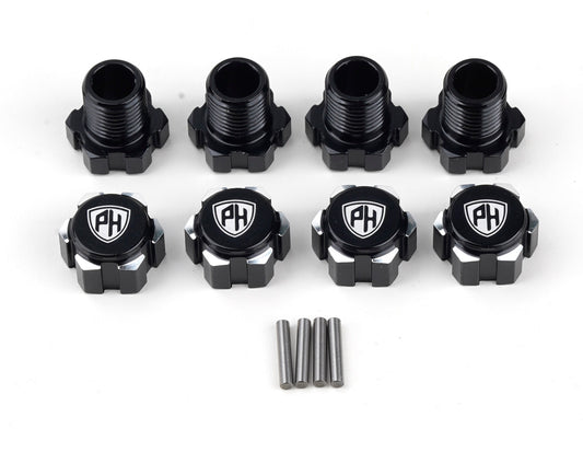 Powerhobby Aluminum Wheel hubs Splined 17mm Black FOR Traxxas Maxx Slash / Sledge / E-Rev