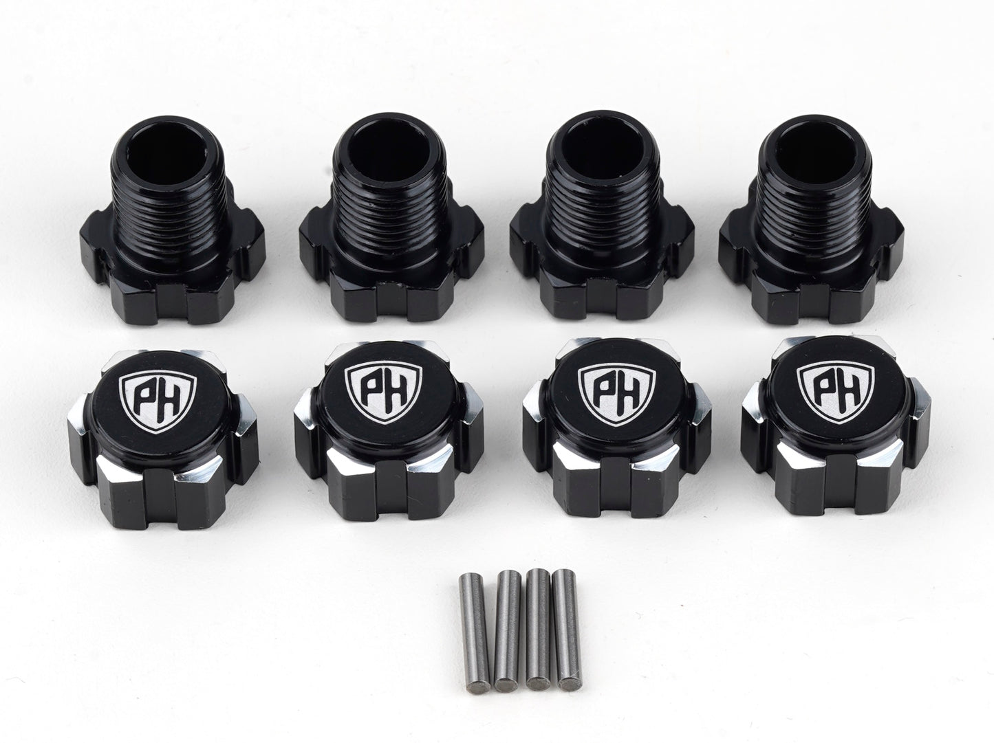 Powerhobby Aluminum Wheel hubs Splined 17mm Black FOR Traxxas Maxx Slash / Sledge / E-Rev