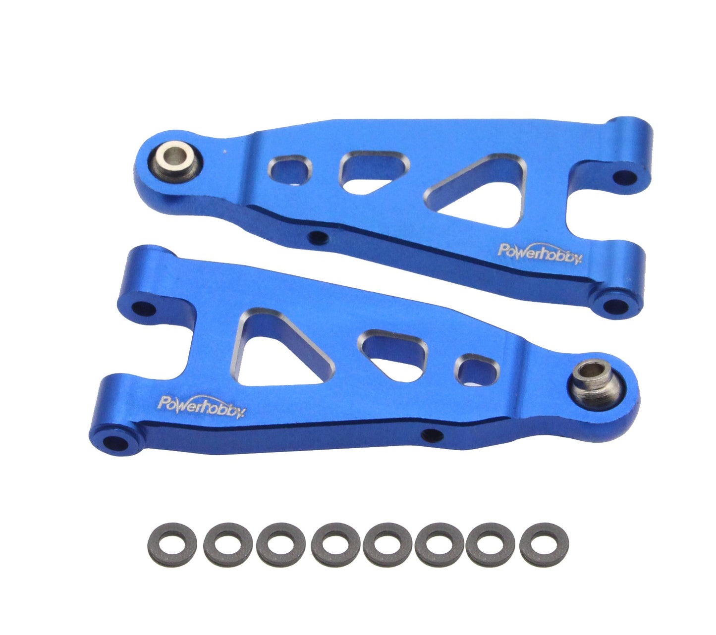 Powerhobby Aluminum Front Lower Arms Blue Arrma Mojave Grom / Losi Nascar