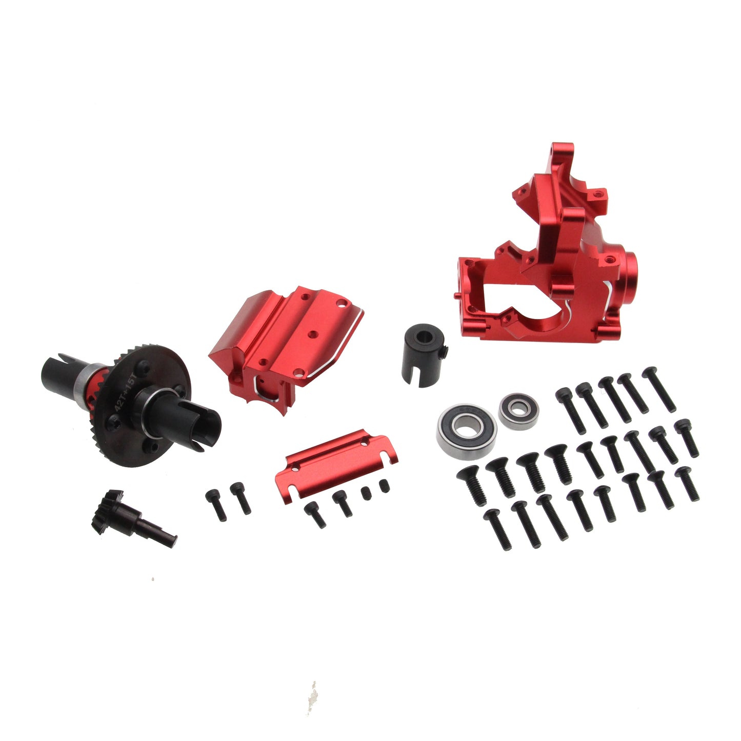 Powerhobby 42T Differential & 15T Main Gear W Aluminum Gearbox + Cover Arrma 6S RED