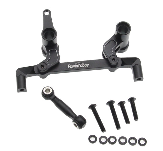 Powerhobby Aluminum Steering Set w Rod Black FOR Traxxas 4-Tec Drift