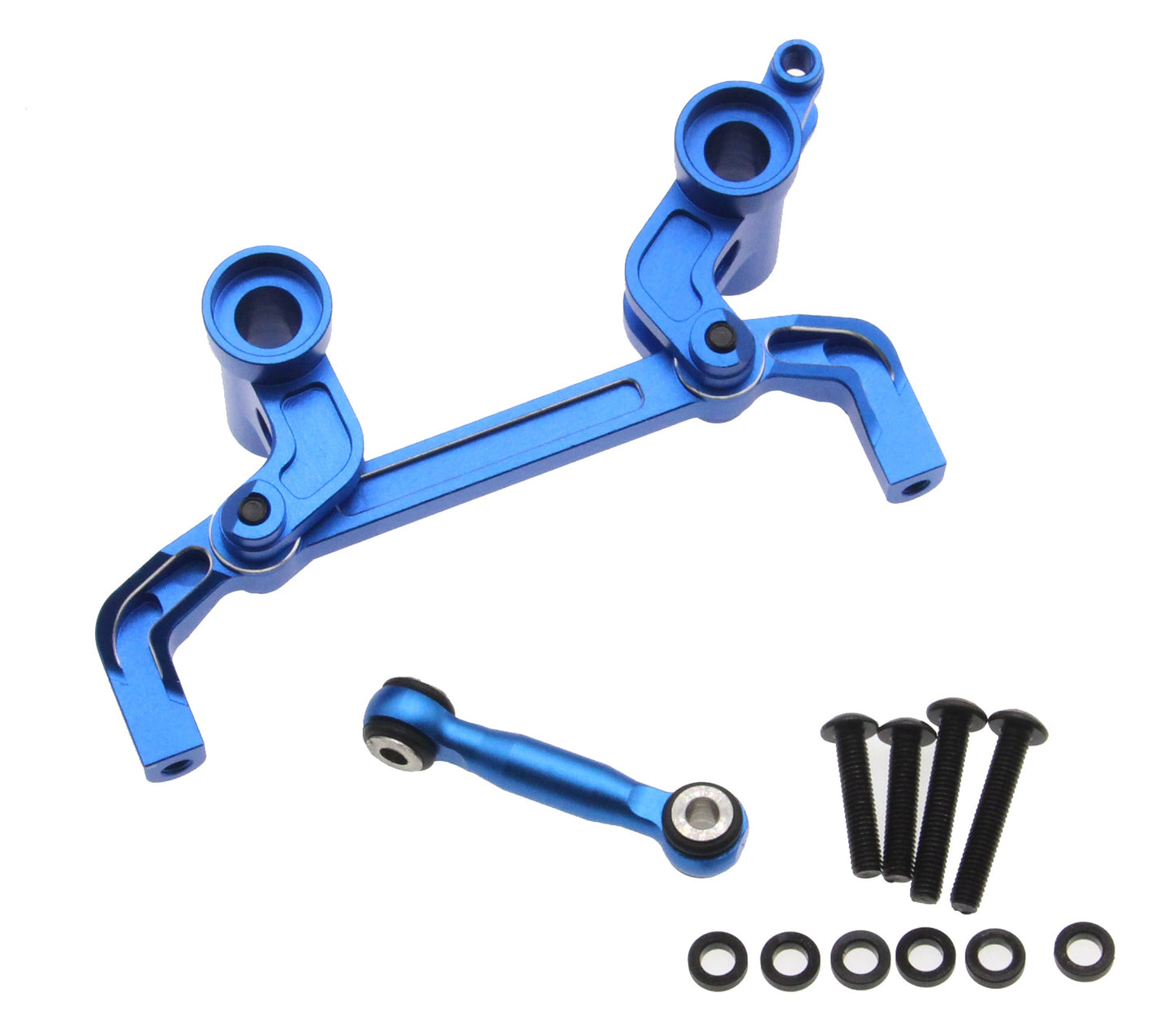 Powerhobby Aluminum Steering Set w Rod Blue FOR Traxxas 4-Tec Drift