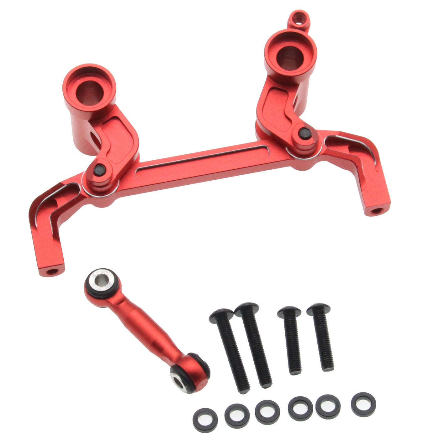 Powerhobby Aluminum Steering Set w Rod Red FOR Traxxas 4-Tec Drift