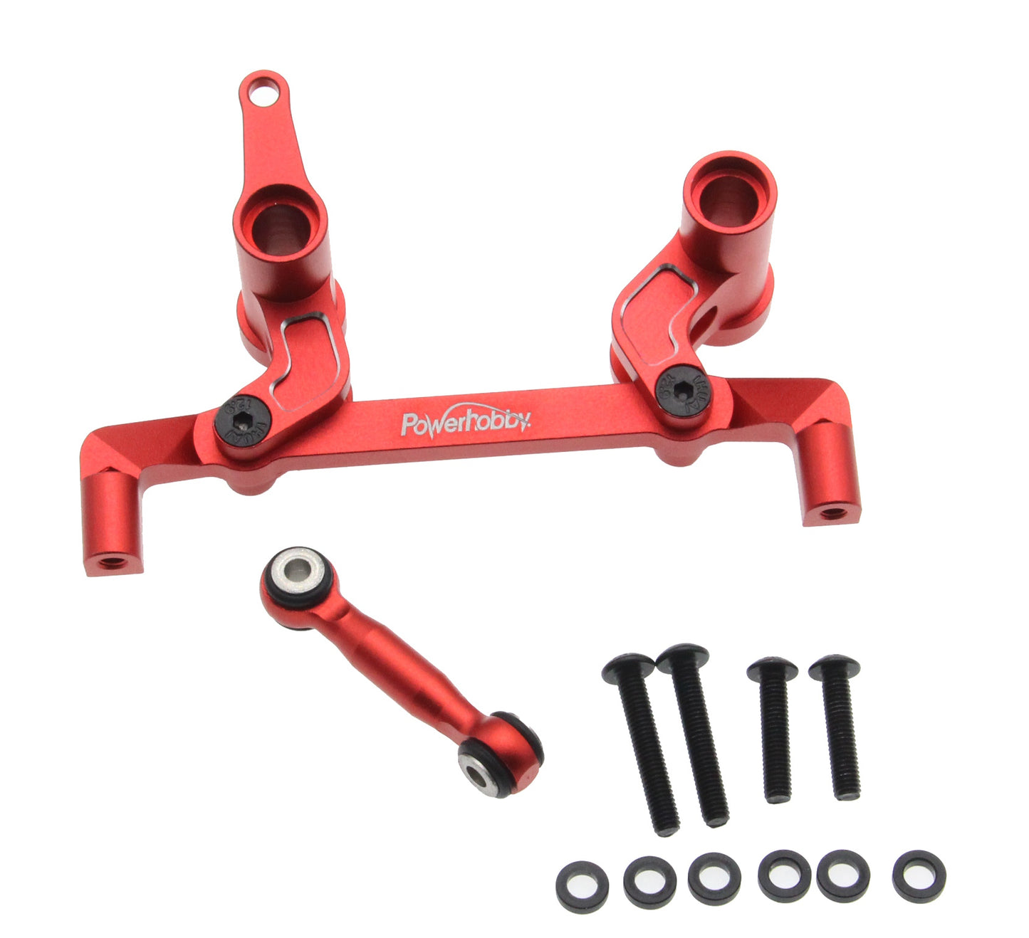 Powerhobby Aluminum Steering Set w Rod Red FOR Traxxas 4-Tec Drift