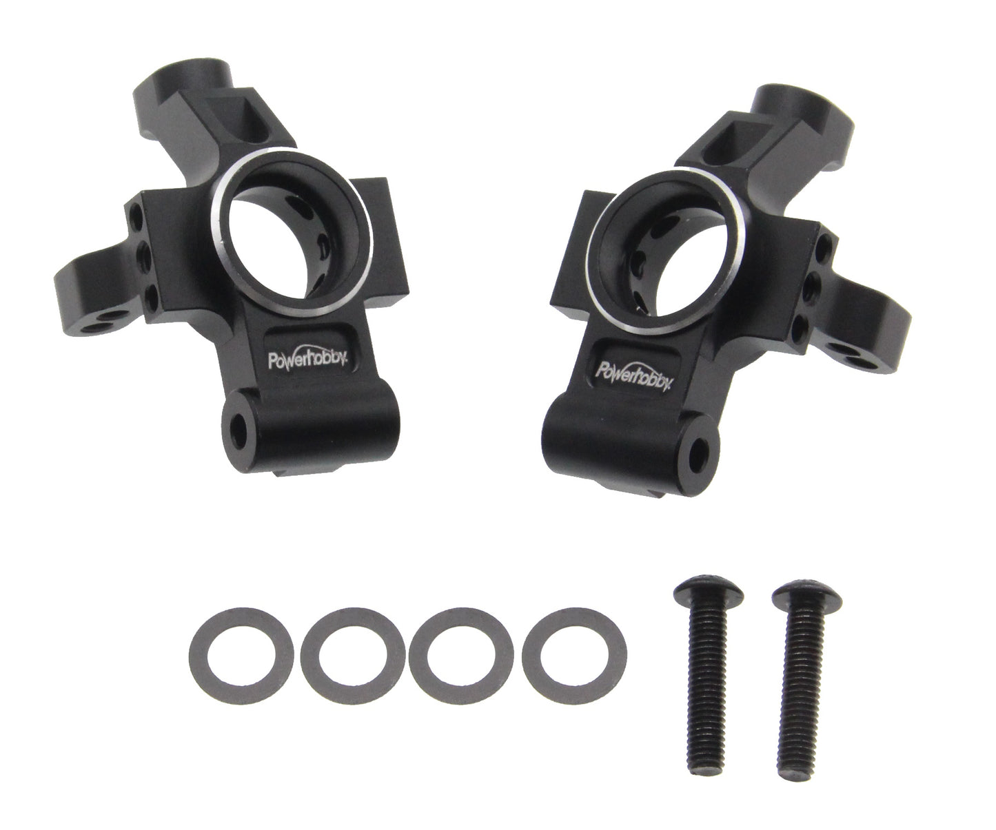 Powerhobby Aluminum Rear Steering Hub Carriers Black FOR Traxxas 4-Tec Drift