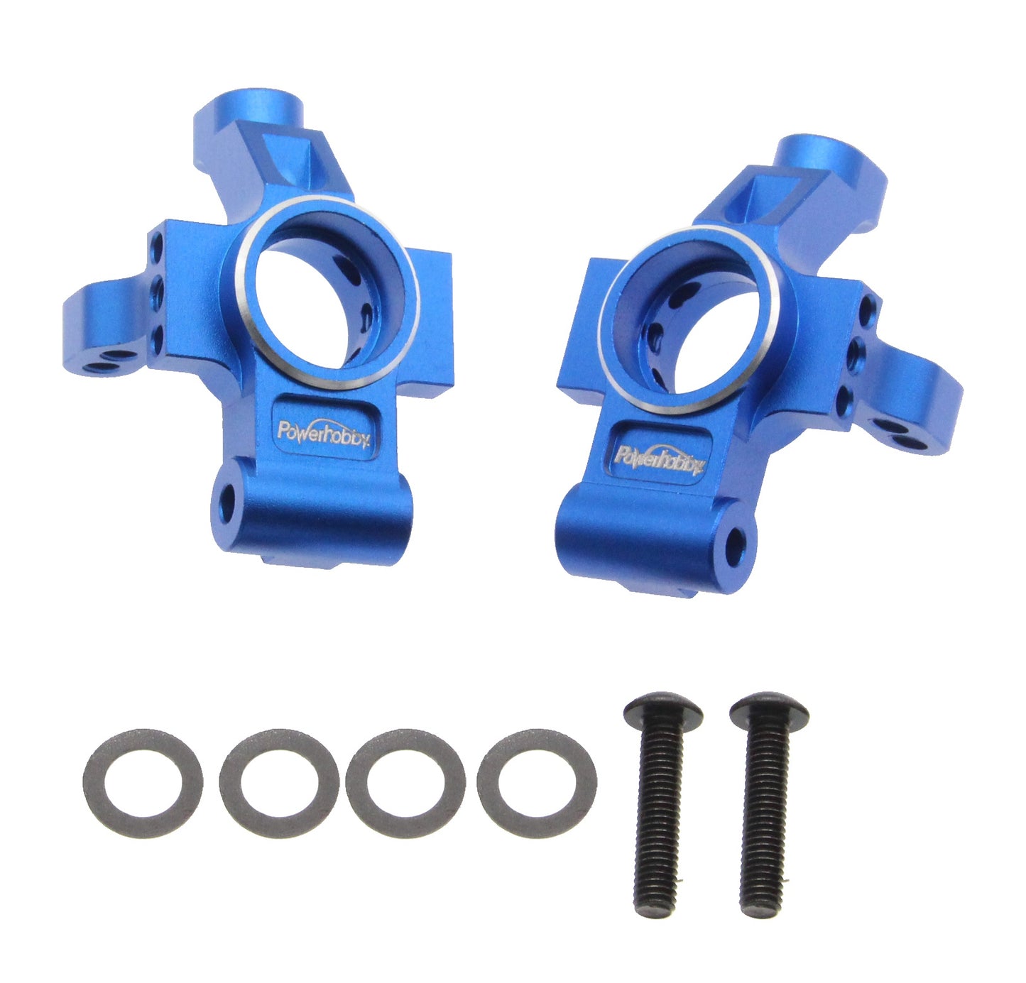 Powerhobby Aluminum Rear Steering Hub Carriers Blue FOR Traxxas 4-Tec Drift