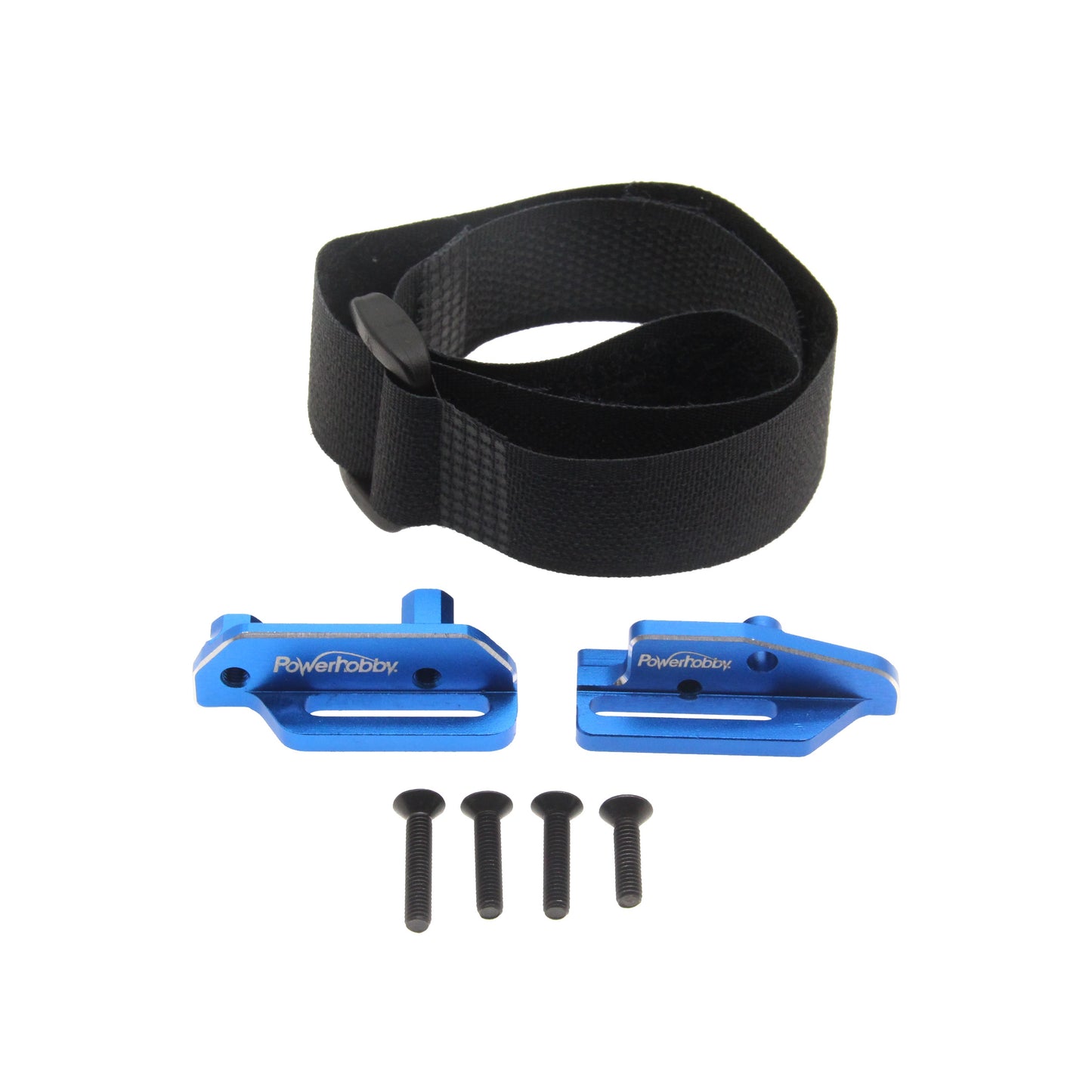 Powerhobby Aluminum Tall Battery Hold Downs Blue FOR Traxxas 4-Tec Drift