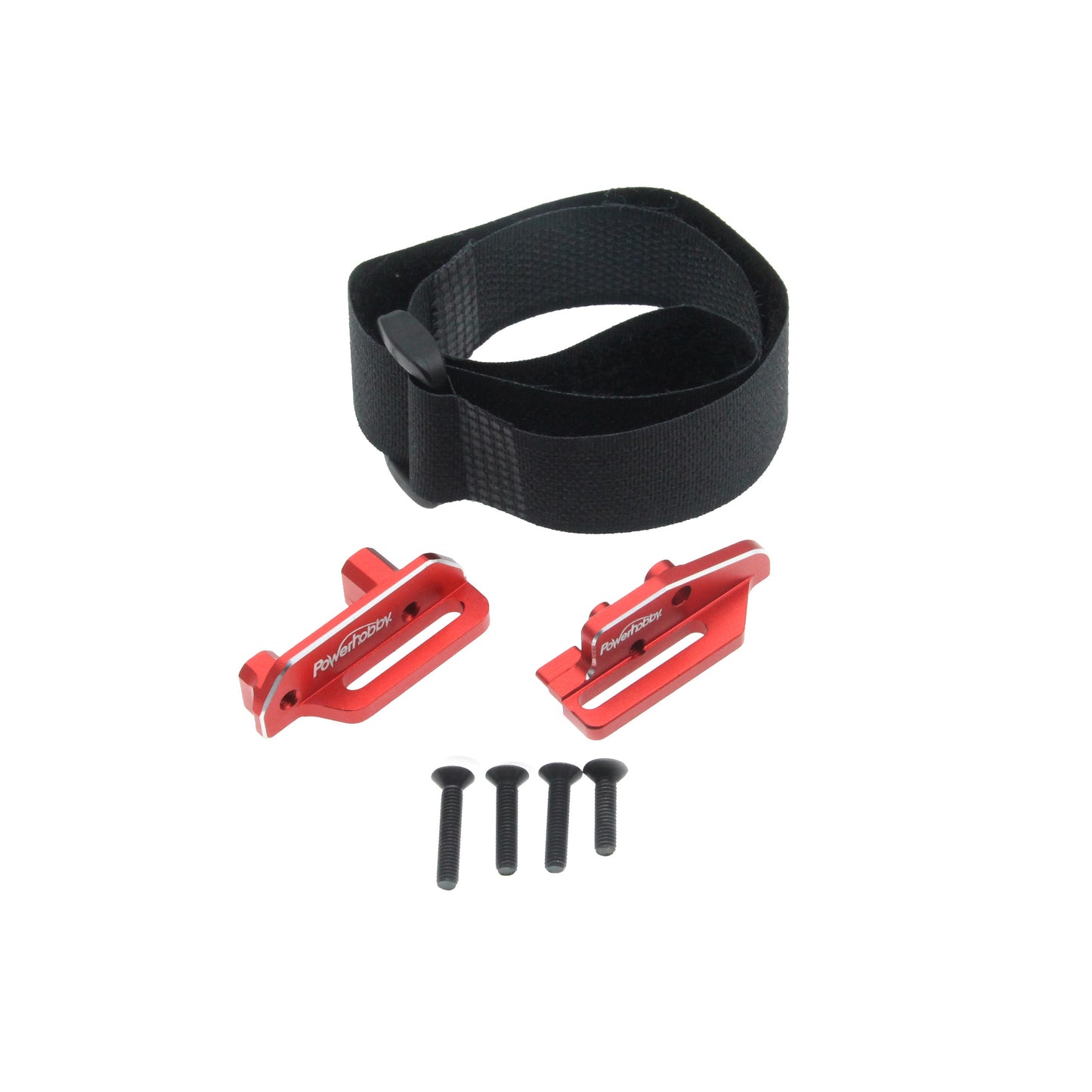 Powerhobby Aluminum Tall Battery Hold Downs Red FOR Traxxas 4-Tec Drift