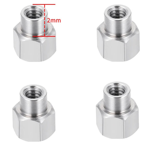 Powerhobby Steel Extended 2mm Wheel Hex Adapters (4) /124 Axial SCX24 / FCX24