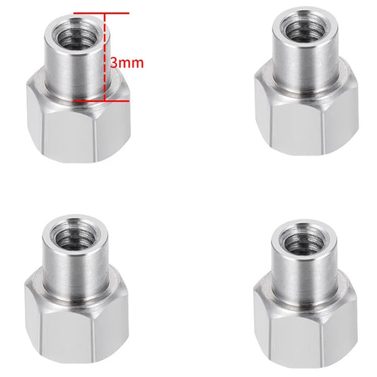 Powerhobby Steel Extended 3mm Wheel Hex Adapters (4) /124 Axial SCX24 / FCX24