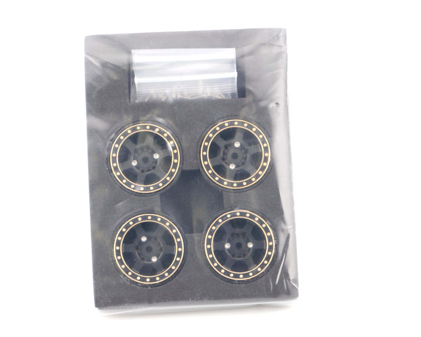 Powerhobby 1.1" 6-Spoke Brass Beadlock Wheels offset -3.75mm (4) 1/24 SCX24