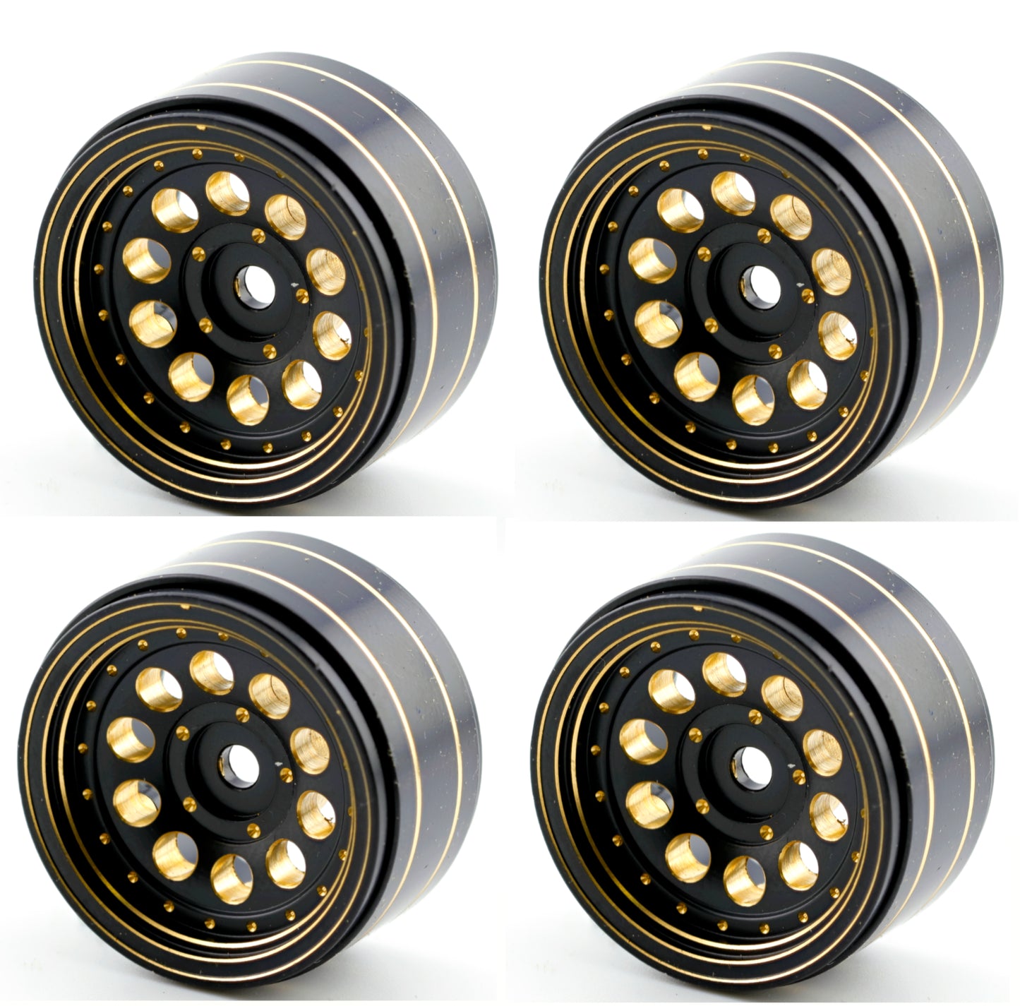 Powerhobby 1.0" Brass Beadlock Wheels offset -2.65mm (4) 1/24 SCX24