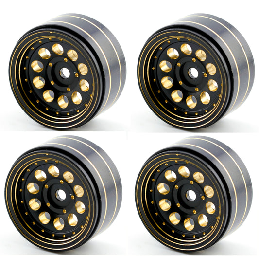 Powerhobby 1.0" Brass Beadlock Wheels offset -2.65mm (4) 1/24 SCX24