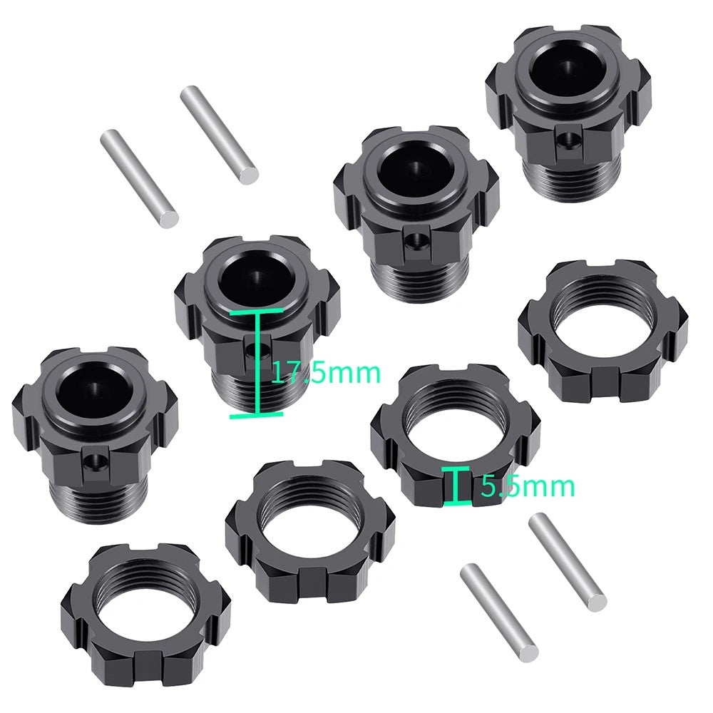 Powerhobby Aluminum 17MM Wheel Hex Hubs Adapters Arrma Mojave 6S